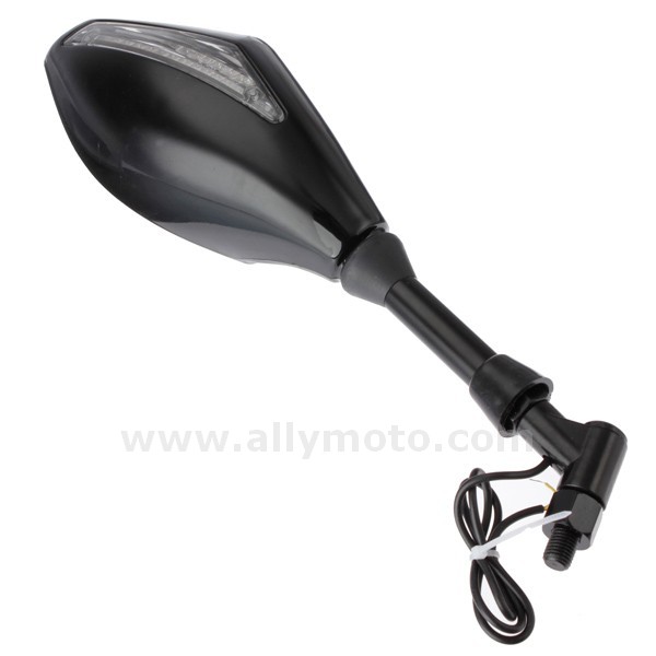88 10Mm Motorcycle Led Turn Signal Integrated Indicator Rearview Mirror Clear Lens@4